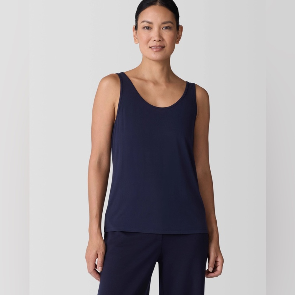 Eileen Fisher NWOT silk navy blue tunic size XLarge